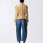 Trench corto in cotone con cintura 106165A2ER D41 PINKO Beige chantilly 