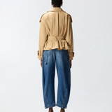Trench corto in cotone con cintura 106165A2ER D41 PINKO Beige chantilly 