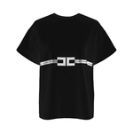 T-shirt in jersey di cotone pesante con logo MA02256E2 110 ELISABETTA FRANCHI Nero 