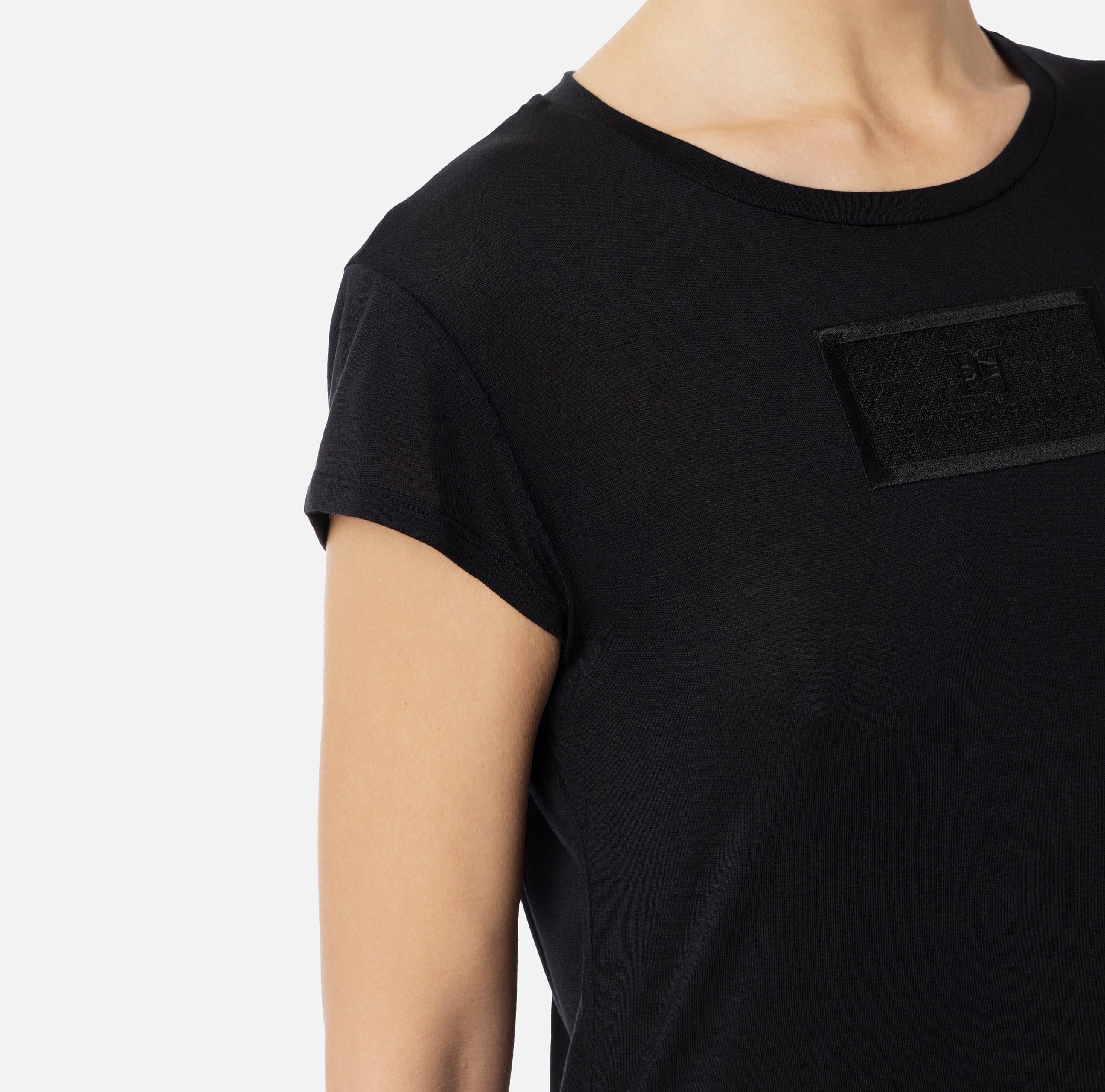 T-shirt in jersey con ricamo MA00451E2 110 ELISABETTA FRANCHI Nero 