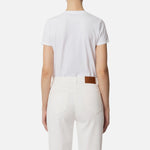 T-shirt in jersey con spilla gioiello MA02851E2 270 ELISABETTA FRANCHI Gesso 