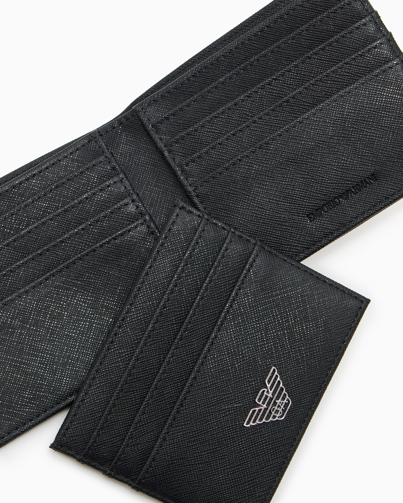 Portafoglio e portacarte in pelle rigenerata saffiano Y4R237 Y138E 81072 EMPORIO ARMANI Black 
