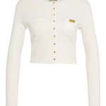 Cardigan in maglia a micro-trecce MK88B61E2 360 ELISABETTA FRANCHI Avorio 