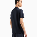 T-Shirt manica corta girocollo con logo flock 6D1TR3 1JOSZ 0950 EMPORIO ARMANI Eagle blu navy 