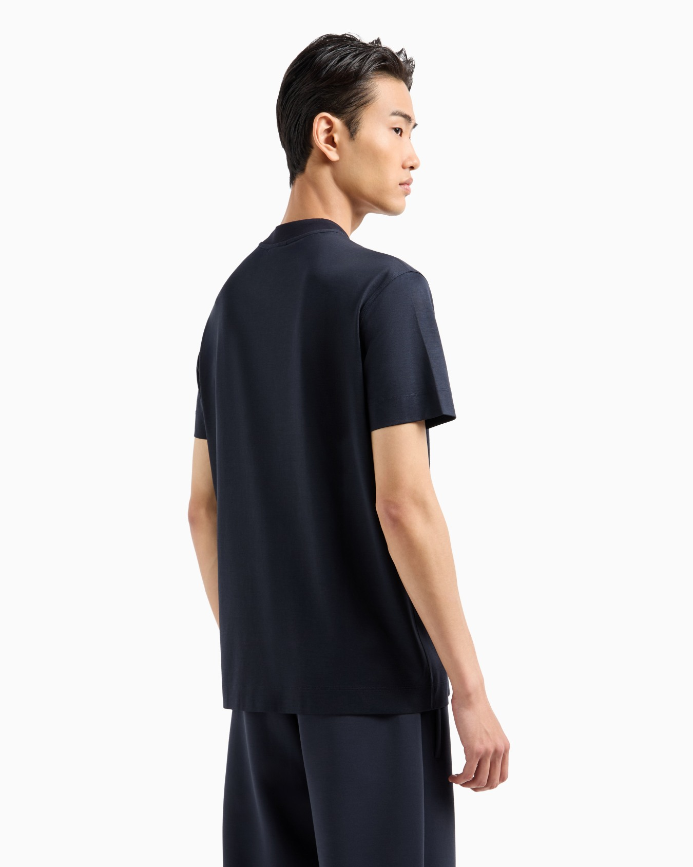 T-Shirt manica corta girocollo con logo flock 6D1TR3 1JOSZ 0950 EMPORIO ARMANI Eagle blu navy 