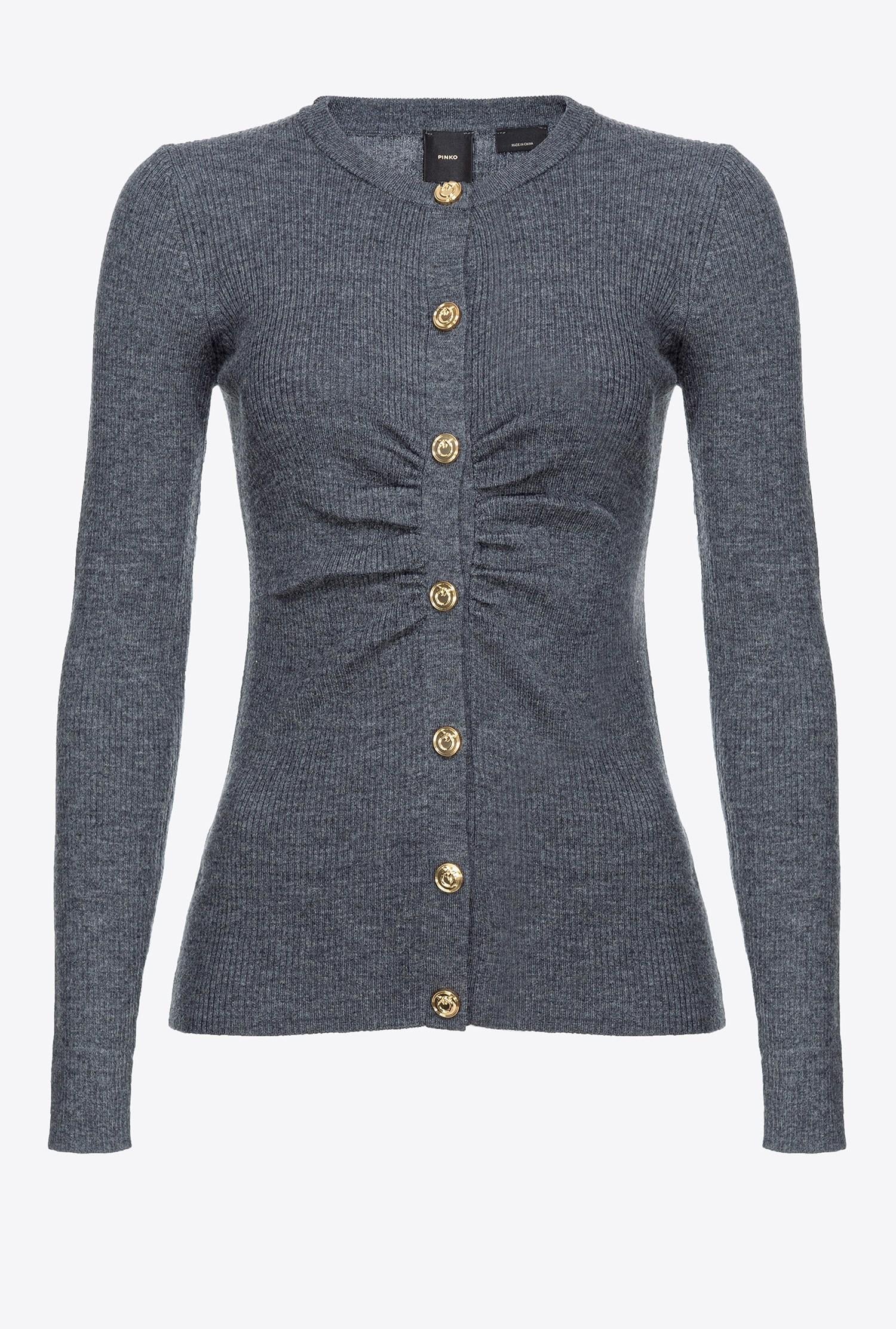 Cardigan aderente a costine 102340A15S I90 PINKO Dark grey 