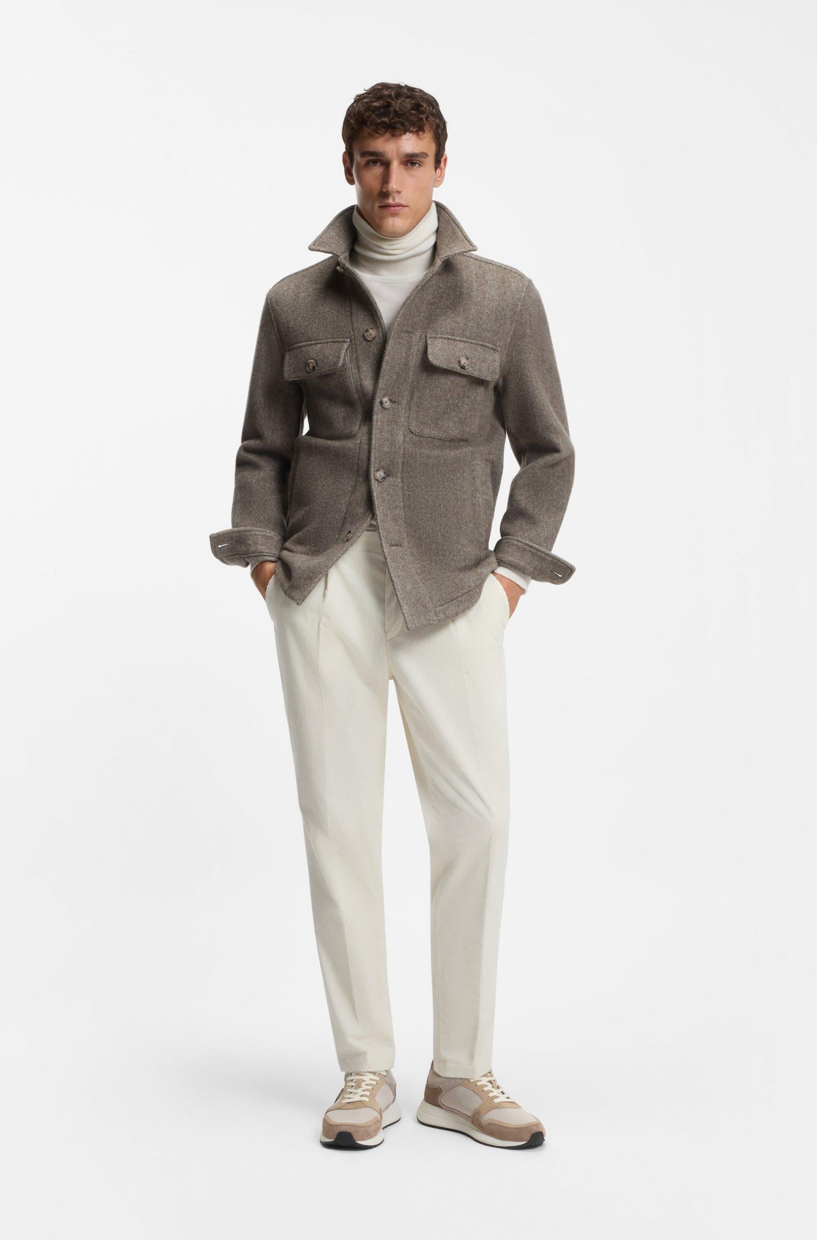 Pantalone in velluto elasticizzato 50551574 10243907 01 131 BOSS Open white 