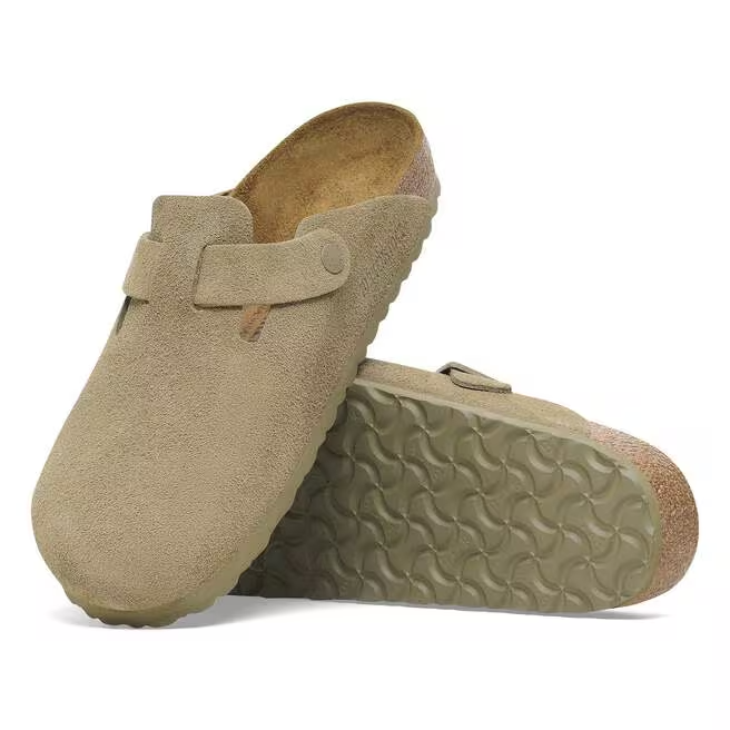 Sabot in pelle scamosciata BOSTON 1025844 FADED KHAKI BIRKENSTOCK Faded khaki 
