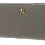 Portafoglio in nappa chevron 100250A0GK I68Q PINKO Noce-antique gold 