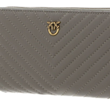 Portafoglio in nappa chevron 100250A0GK I68Q PINKO Noce-antique gold 