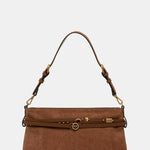 Borsa a spalla media in suede 106176A0F6 L17Q PINKO Marrone-leone-antique gold 