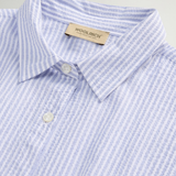 Chemisier in cotone seersucker elasticizzato CFWWDR0186FRUT4070 31010 WOOLRICH Blue stripe 