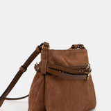 Borsa a spalla media in suede 106176A0F6 L17Q PINKO Marrone-leone-antique gold 