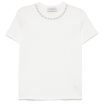 T-shirt manica corta con applicazioni D46EL034APEE3 MF212 ERMANNO FIRENZE Off white/cry 