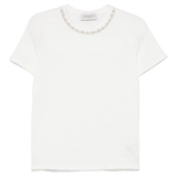 T-shirt manica corta con applicazioni D46EL034APEE3 MF212 ERMANNO FIRENZE Off white/cry 