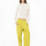 Pullover in lana con rouches 101991A189 Z12 PINKO Latte 