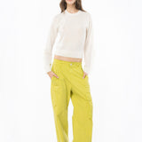 Pullover in lana con rouches 101991A189 Z12 PINKO Latte 