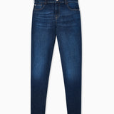 Jeans vita media e gamba dritta in denim used look EW001499 AF17030 MB001 EMPORIO ARMANI Blue denim 
