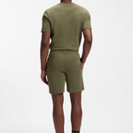 Bermuda in misto cotone con logo ricamato 50535884 10269584 01 350 BOSS Open green 