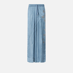 Pantaloni fluidi con stampa gioiello piazzata 106210A37N F15 PINKO Azzurro-denim sbiadito 