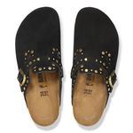 Ciabatta in pelle scamosciata con rivetti BOSTON RIVET 1030491 BLACK BIRKENSTOCK Black 