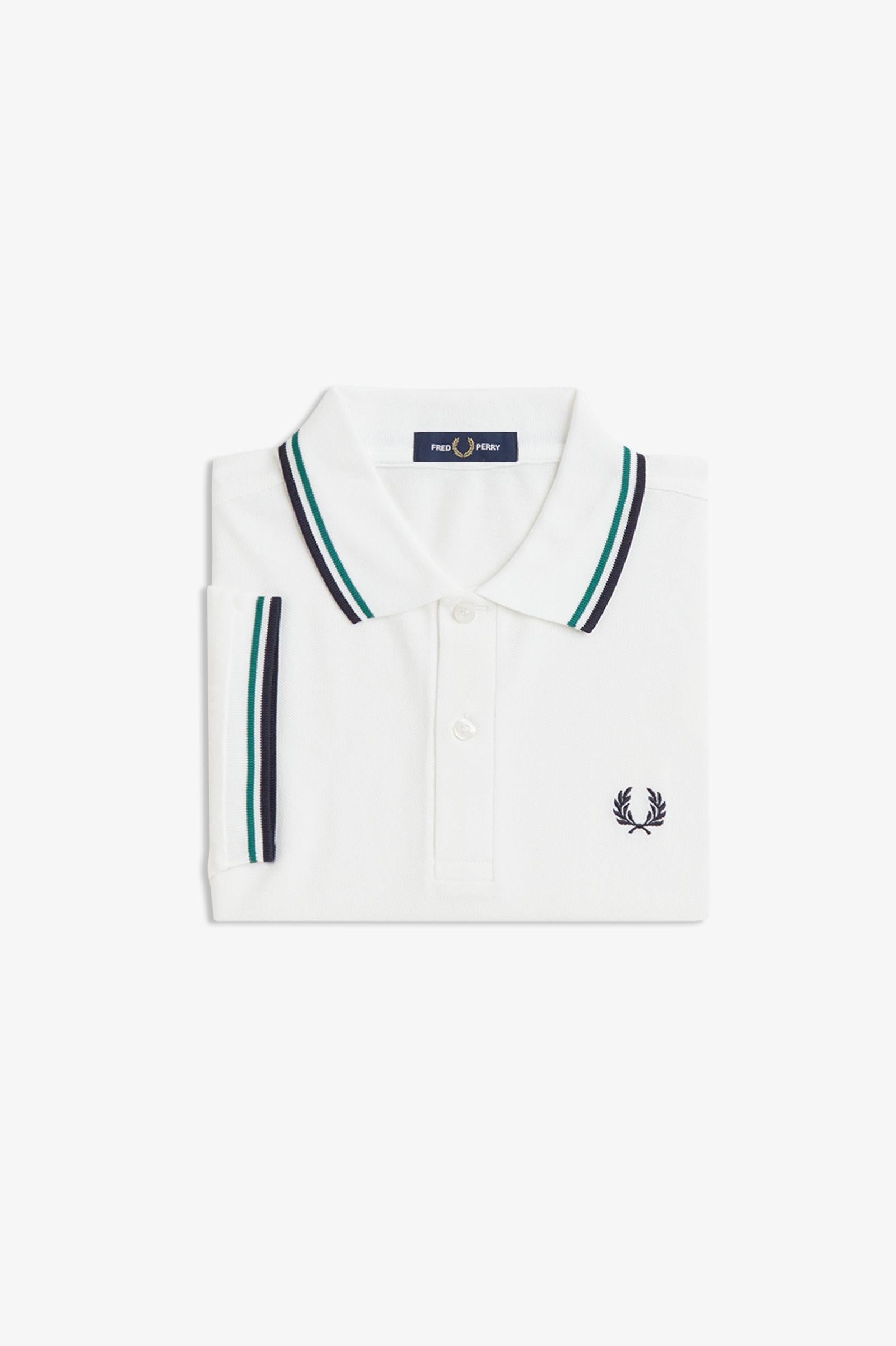 Polo manica corta M3600 02C FRED PERRY Snowwht/sgrn/nvy 