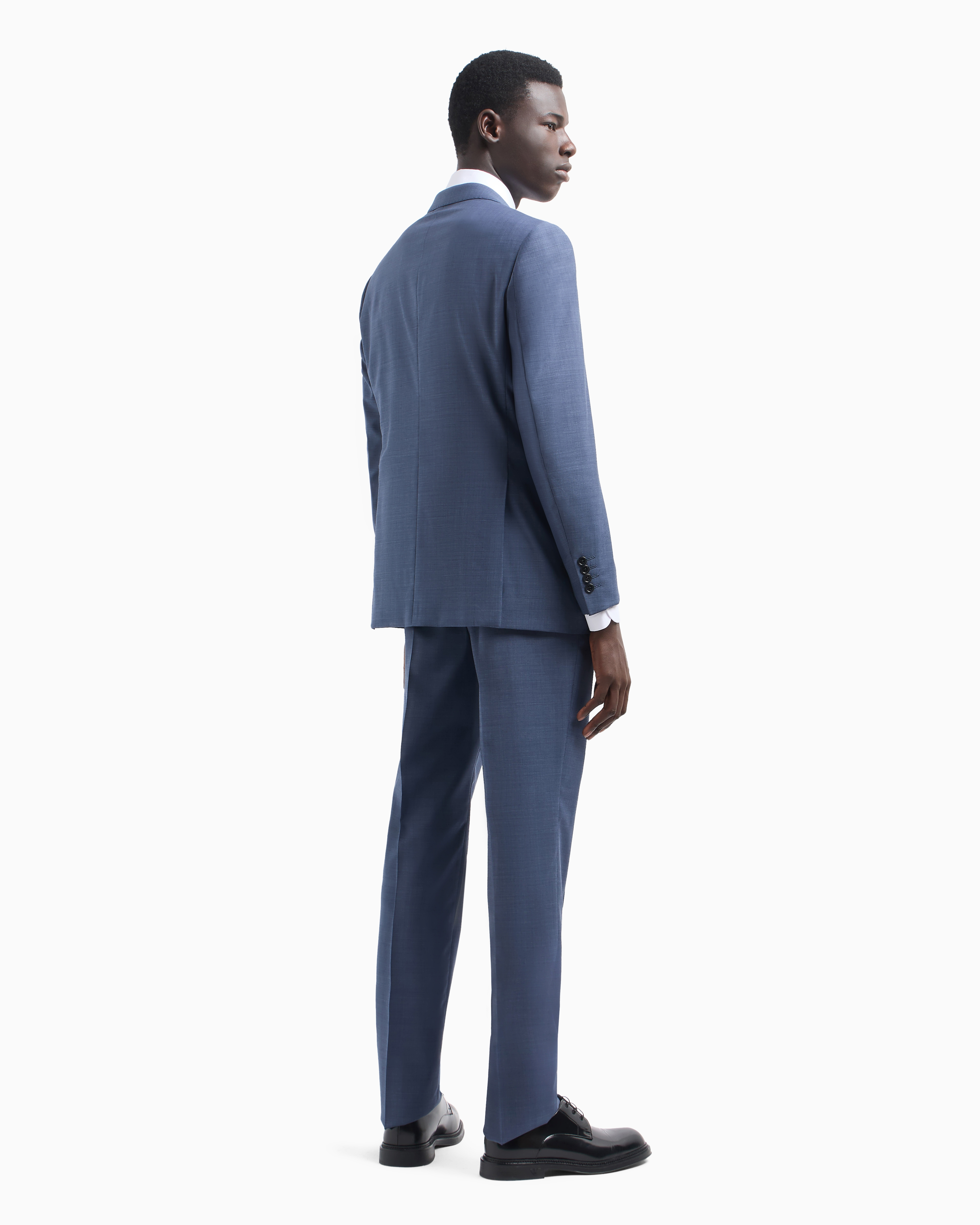 Abito slim fit in lana EM000030 TE10412 OB005 EMPORIO ARMANI Blu medio melange 