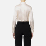 Camicia dritta in raso di seta CA04441E2 193 ELISABETTA FRANCHI Burro 
