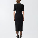 Abito midi in pizzo di maglia 105653A2TW Z99 PINKO Nero limousine 