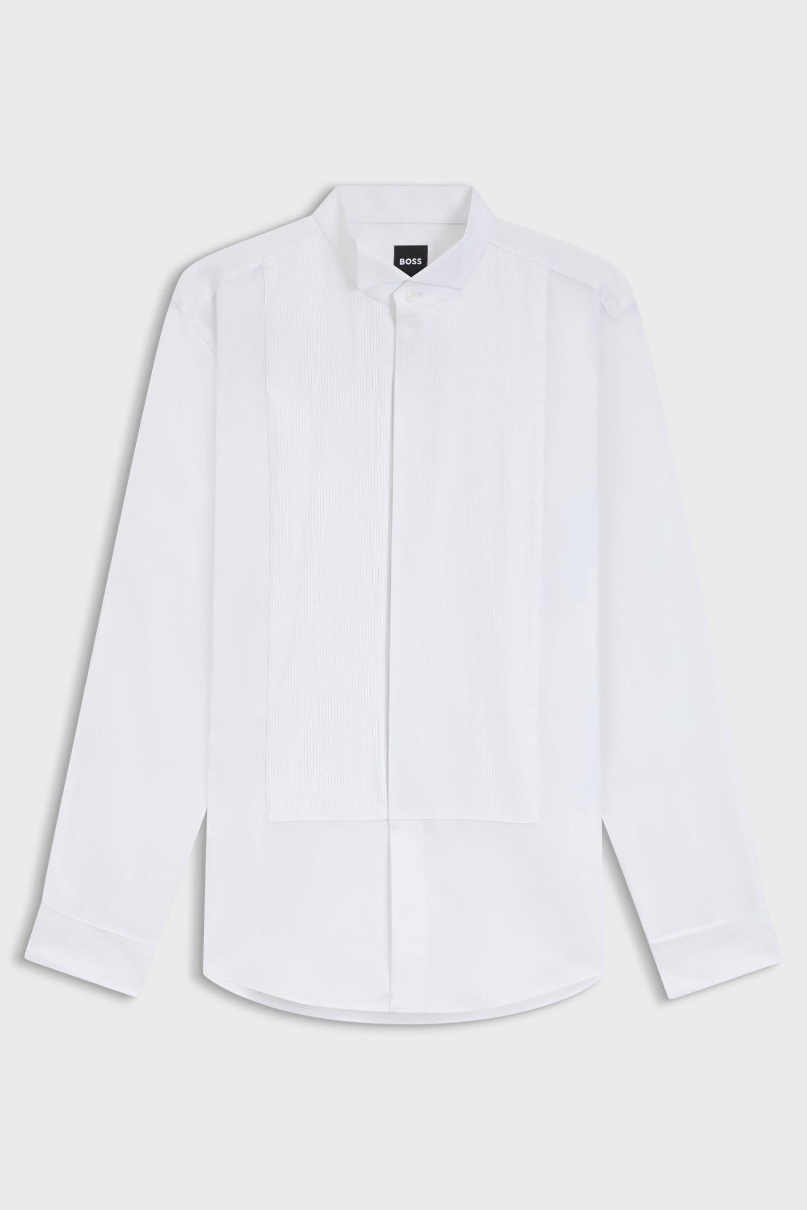 Camicia con collo in piedi e polso da gemelli 50550662 10272509 01 100 BOSS White 