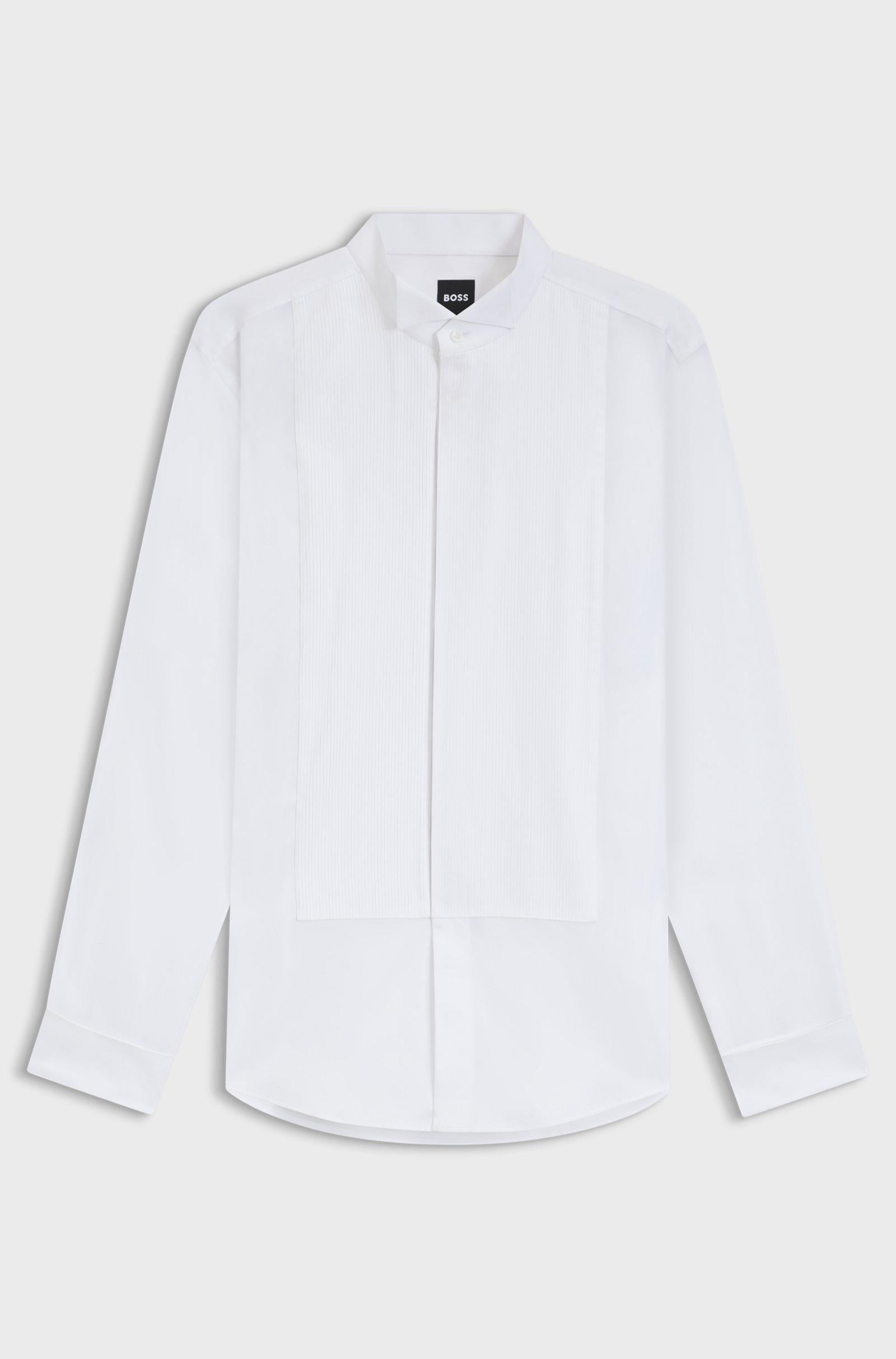 Camicia con collo in piedi e polso da gemelli 50550662 10272509 01 100 BOSS White 