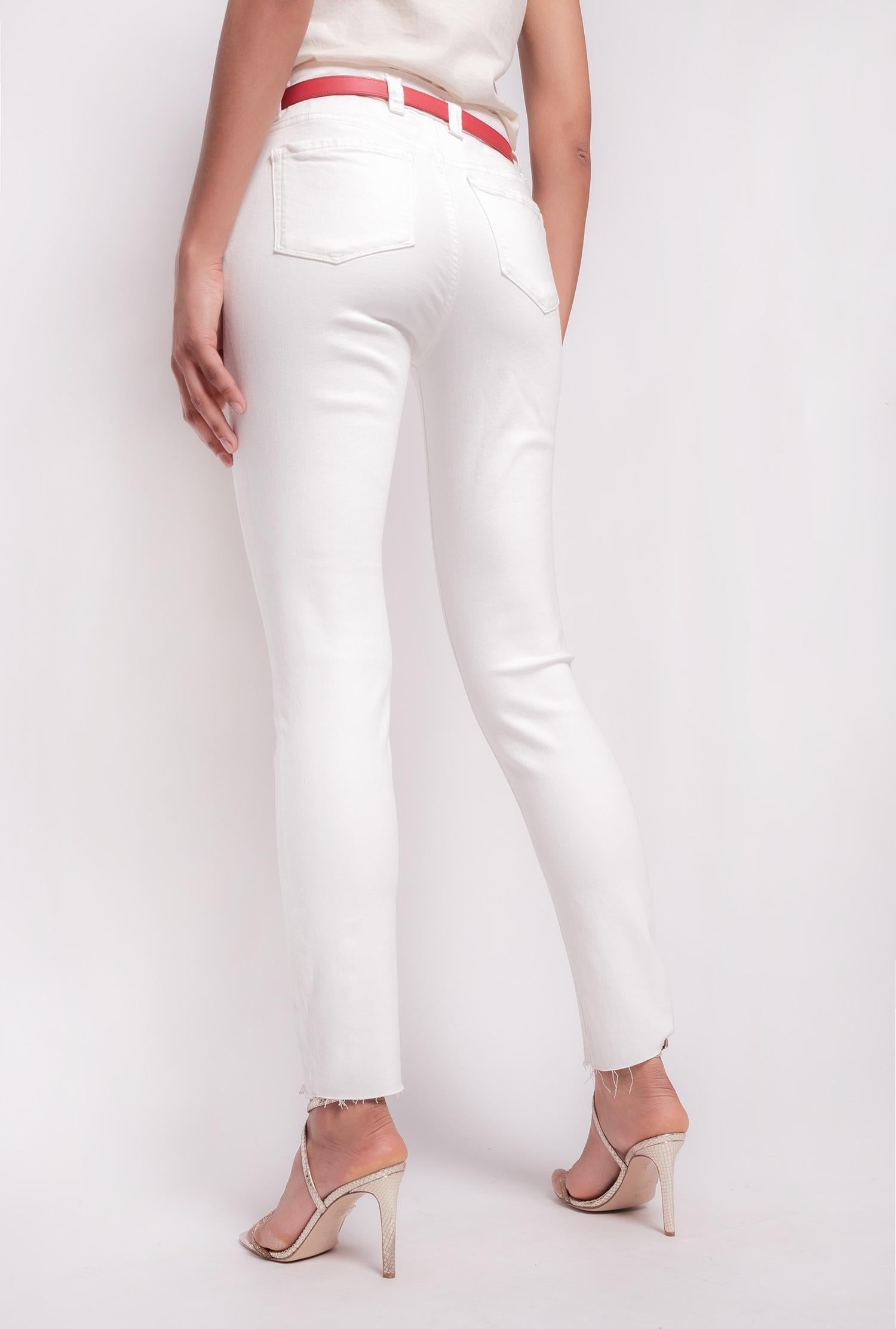 Pantalone skinny con cintura Birds SUSAN 24 PJ666 1J10V0Y78S Z14 PINKO White 