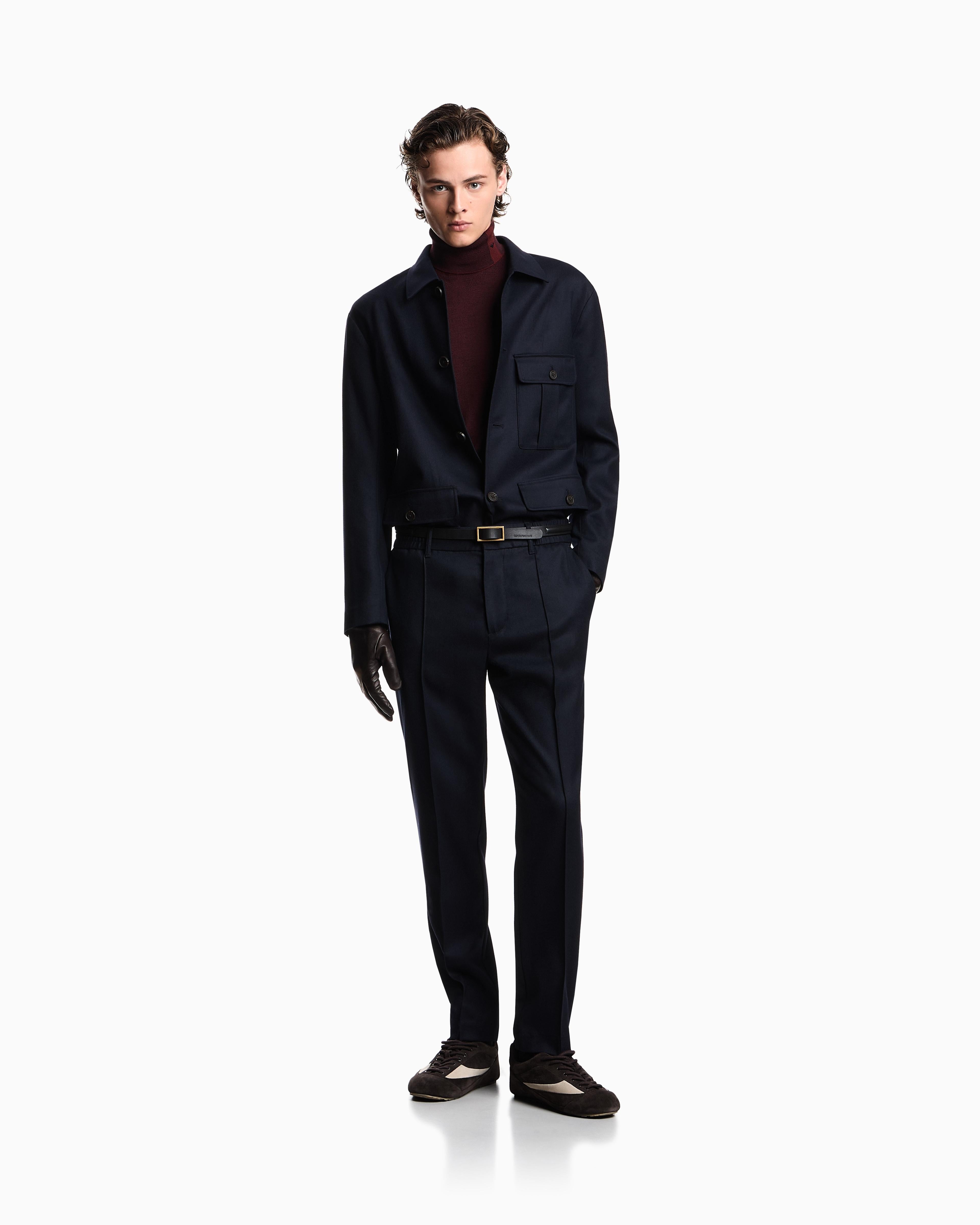 Pantalone in twill di lana stretch EM003669 AF18507 UB118 EMPORIO ARMANI Blue navy 