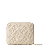 Portafoglio quadrato in pelle Monogram imprimè 100249A1YB Z14Q PINKO Bianco seta-antique gold 