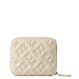 Portafoglio quadrato in pelle Monogram imprimè 100249A1YB Z14Q PINKO Bianco seta-antique gold 