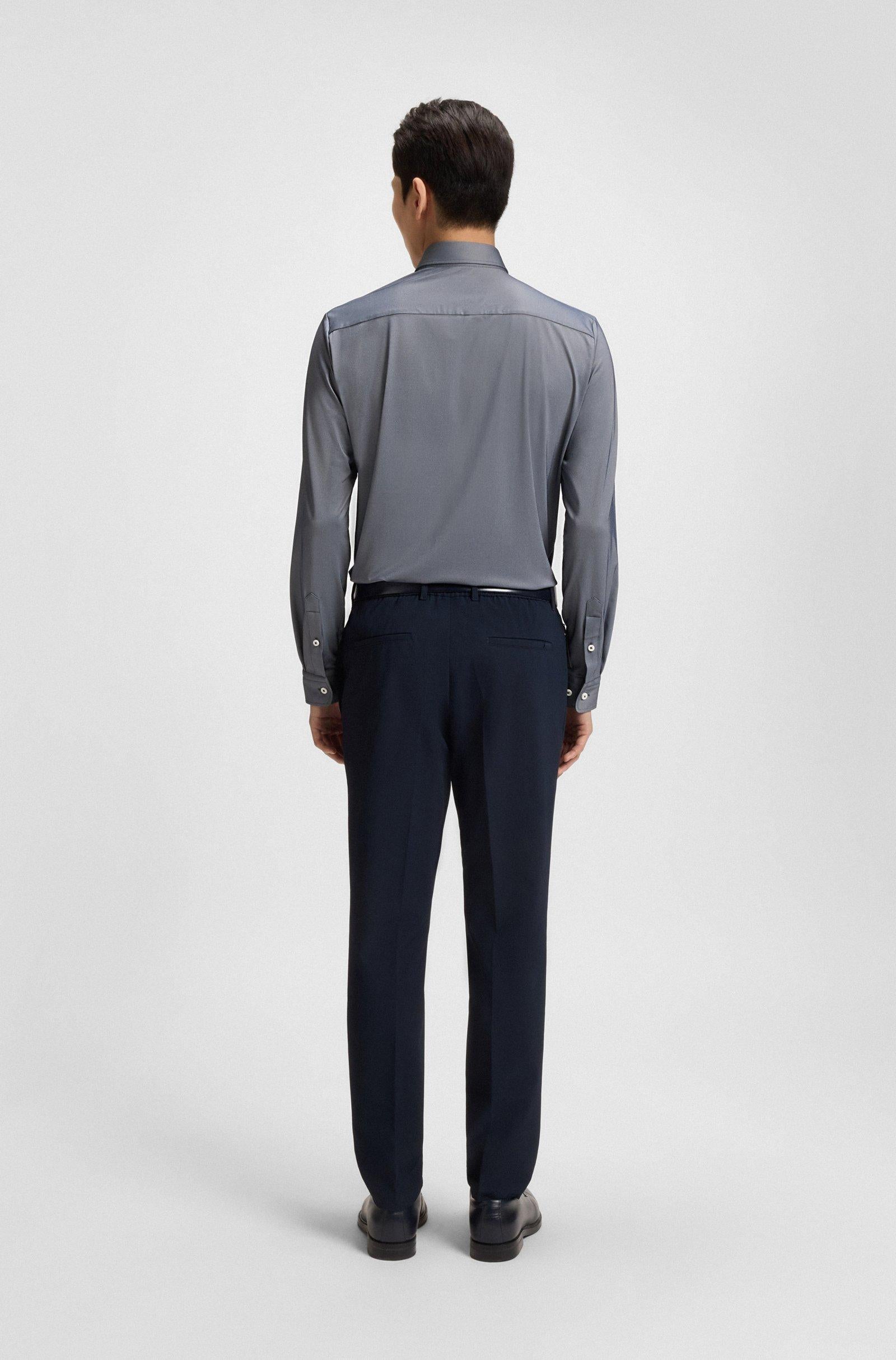 Camicia slim fit in tessuto performance 50533434 10253542 01 404 BOSS Dark blue 