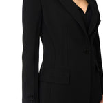 Giacca in doppio crêpe stretch con motivi a taglio vivo GI21661E2 110 ELISABETTA FRANCHI Nero 