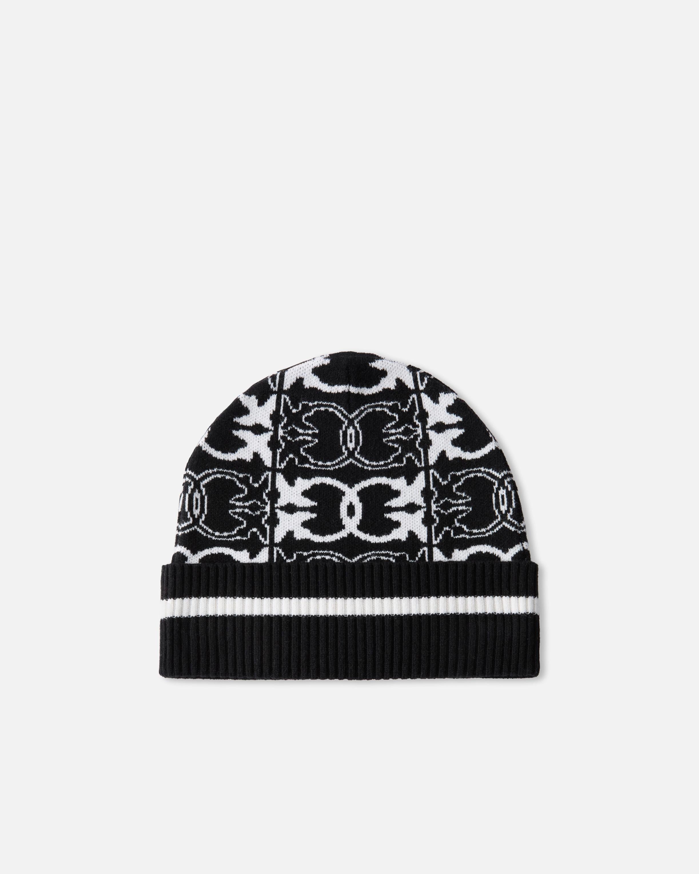 Cappello con logo jacquard 105991A2YO ZZ2 PINKO Nero/bianco 