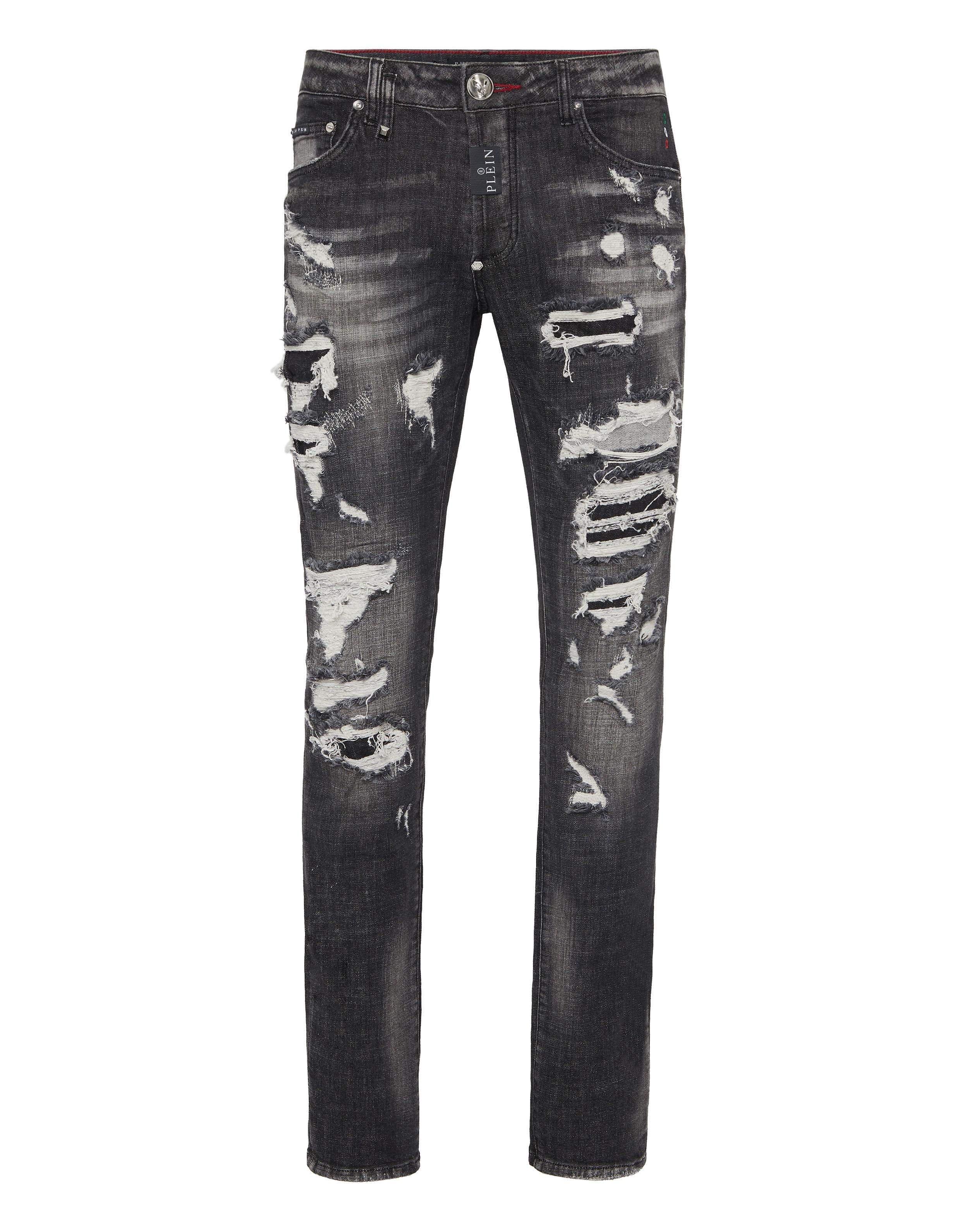 Jeans slim fit effetto used MDT4011 PDE004N 02 02RX PHILIPP PLEIN Riot black 