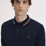 Polo manica corta M3600 T55 FRED PERRY Nvy/swht/bntred 