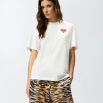 T-Shirt manica corta 105526A33I ZR2 PINKO Bianco/rosso 