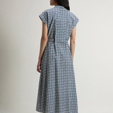 Abito chemisier in misto cotone con cintura CFWWDR2021FRUT5402 31219 WOOLRICH Blue tile bloom 