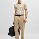 Polo in cotone mercerizzato con micromotivo 50532246 10269508 01 275 BOSS Light beige 