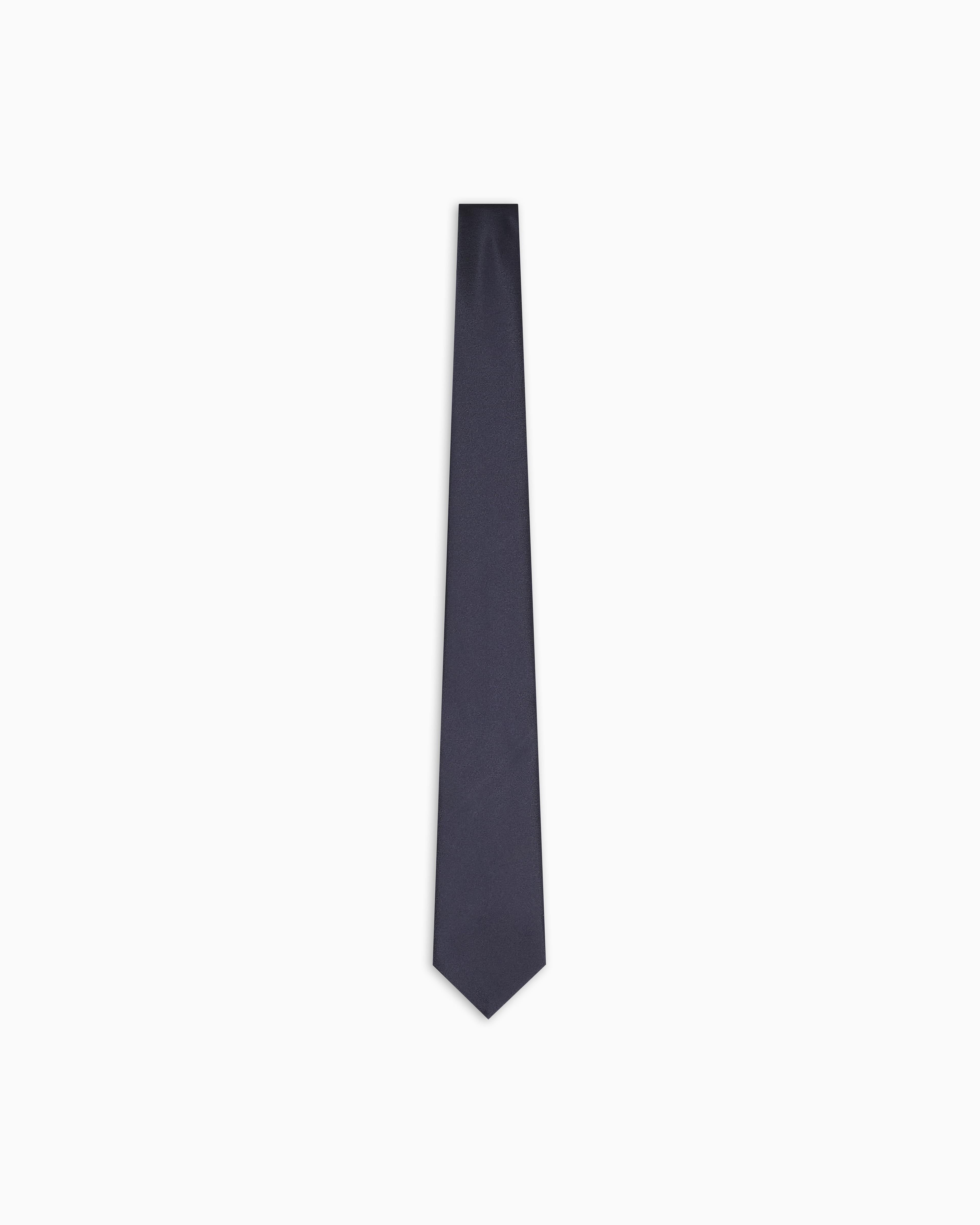 Cravatta in pura seta effetto ottoman 340075 2R600 00035 EMPORIO ARMANI Blu navy 