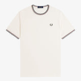 T-shirt con doppia riga M1588 84A FRED PERRY Ecr/oxbld/grsrts 