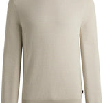 Maglia girocollo in lana 50523575 10263266 01 271 BOSS Light beige 