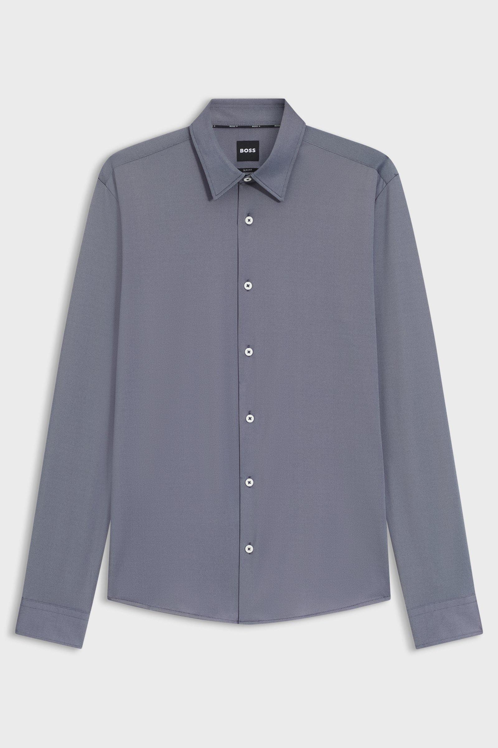 Camicia slim fit in tessuto performance 50533434 10253542 01 404 BOSS Dark blue 