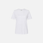 T-shirt in jersey con logo ricamato e strass MA00251E2 270 ELISABETTA FRANCHI Gesso 