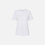 T-shirt in jersey con logo ricamato e strass MA00251E2 270 ELISABETTA FRANCHI Gesso 