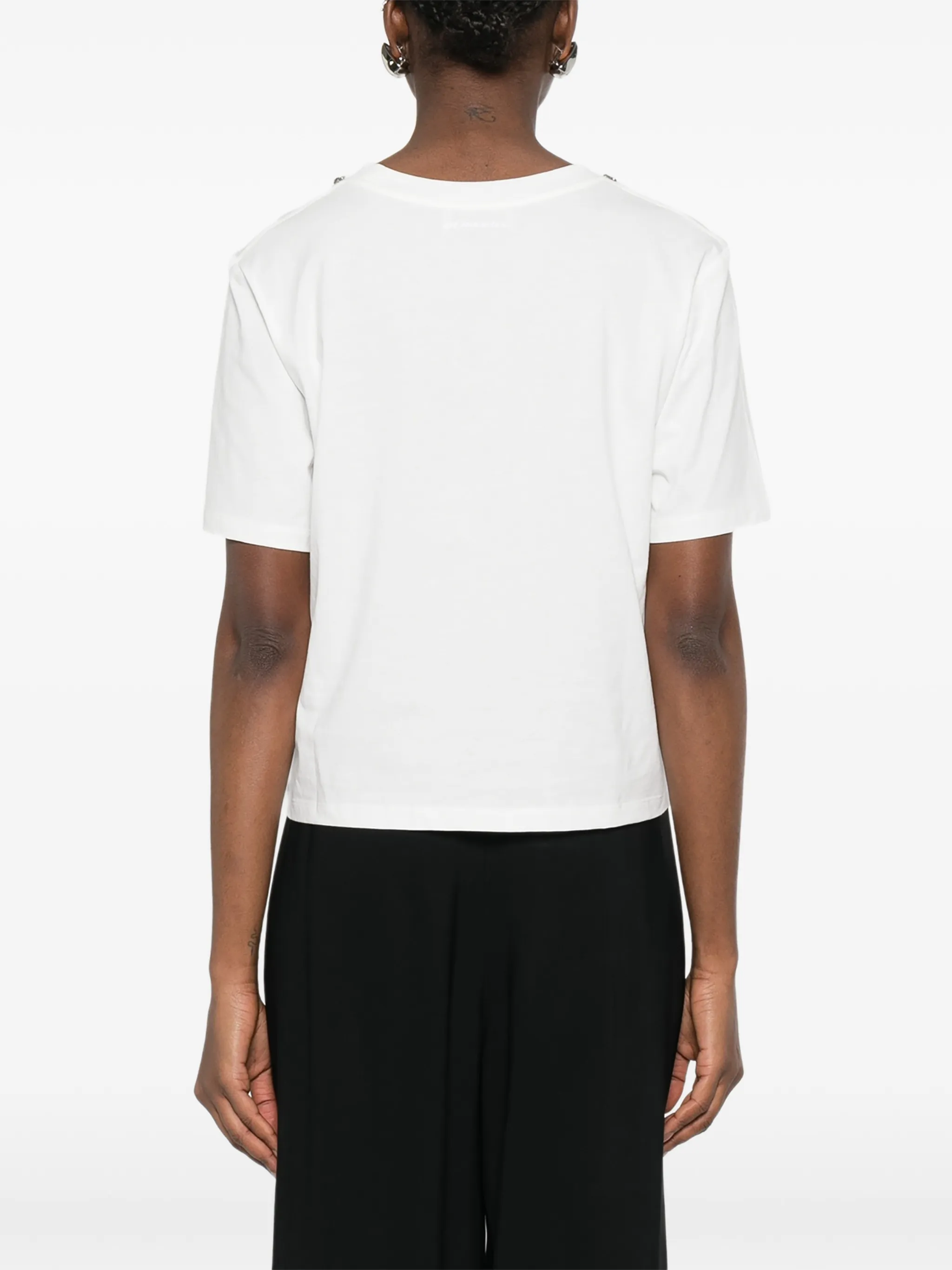 T-Shirt manica corta con applicazione D48EL027EE5 MF010 ERMANNO FIRENZE White 